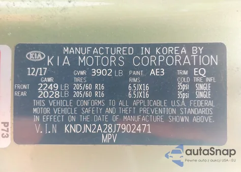 2018 Kia Soul z USA, uszkodzony, nr VIN KNDJN2A28J7902471